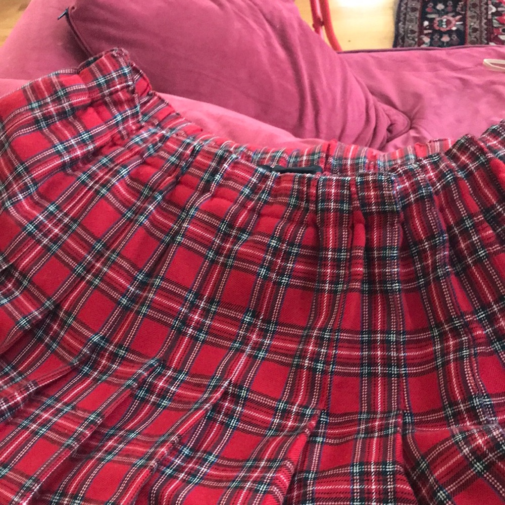 Vintage tartan red plaid APPLESEEDS pleated skirt size 14